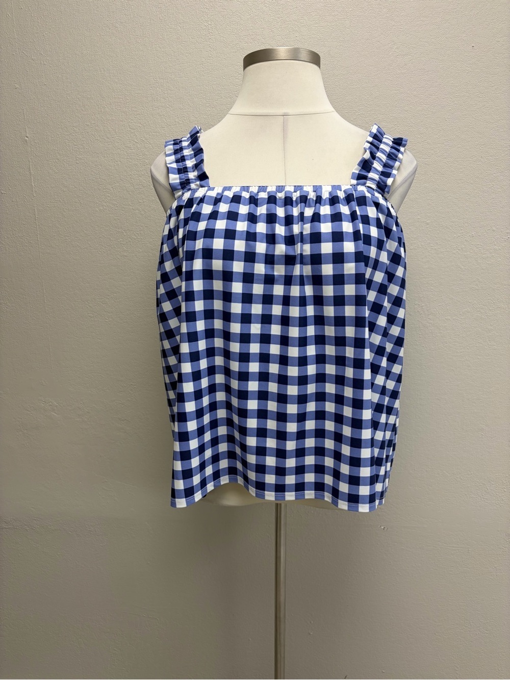 Jude Connally Gingham Ruffle Tank Top
